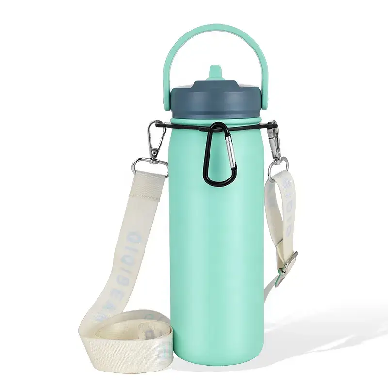 750Ml Water Bottles with Carabiner Portable Aluminum Water Bottle Reusable  Leakproof Water Jug for Hiking Travel Outdoor Sports Gym Fitness 